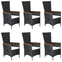 Thumbnail for 7-tlg. Garten-Essgruppe Poly Rattan Schwarz