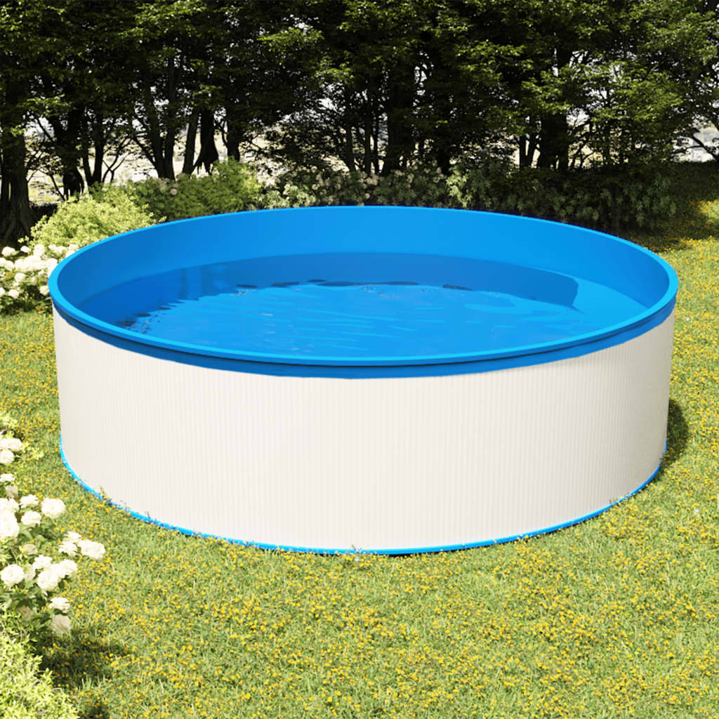 Planschbecken mit Einhängeskimmer und Pumpe 350x90 cm Weiß
