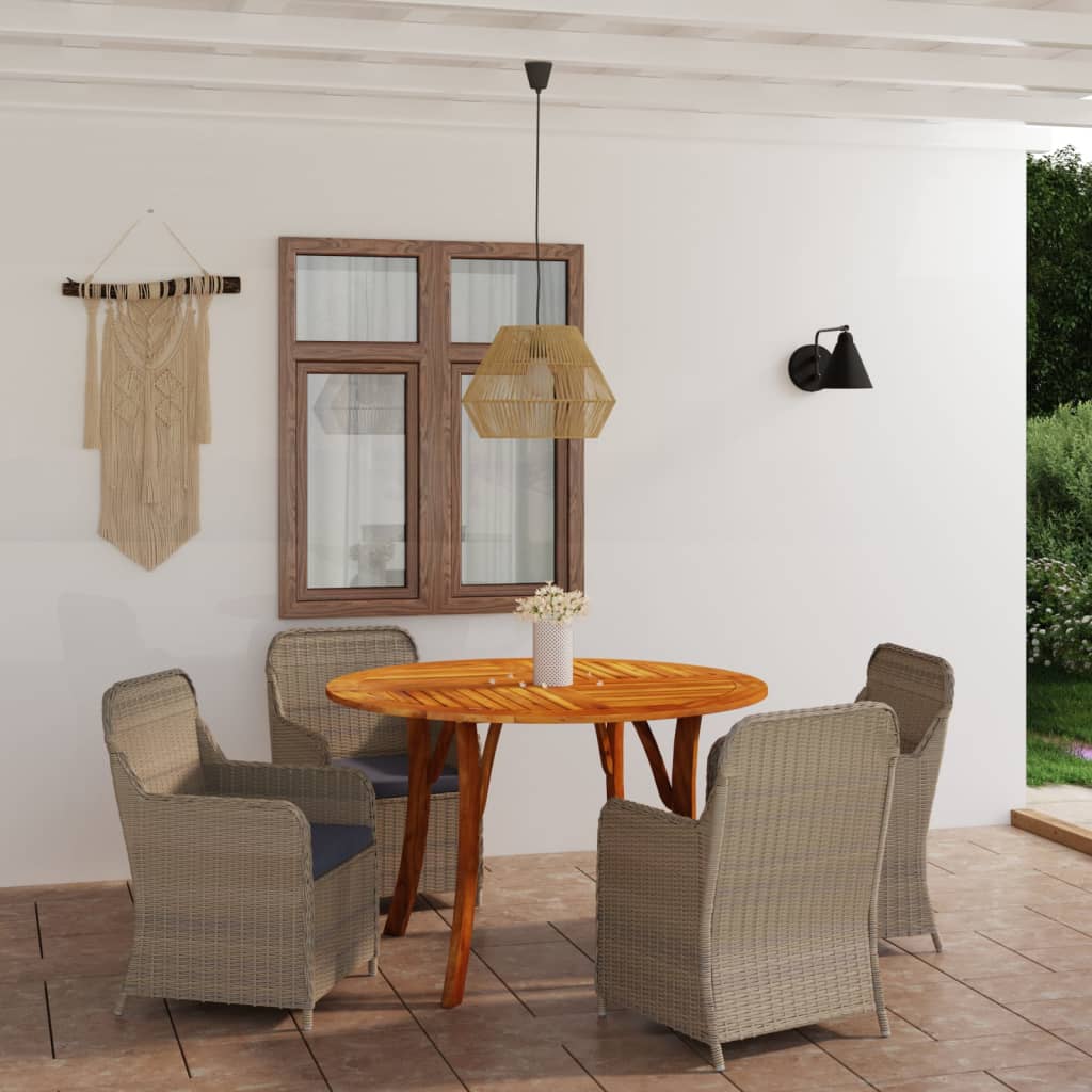 5-tlg. Garten-Essgruppe Braun