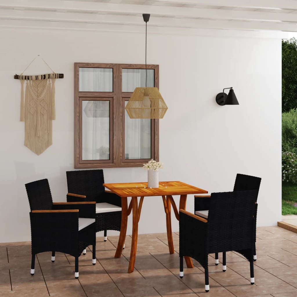 5-tlg. Garten-Essgruppe Schwarz