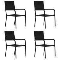 Thumbnail for 5-tlg. Garten-Essgruppe Poly Rattan Schwarz