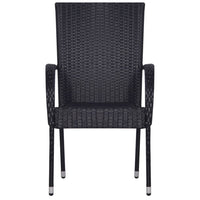 Thumbnail for 7-tlg. Garten-Essgruppe Poly Rattan Schwarz