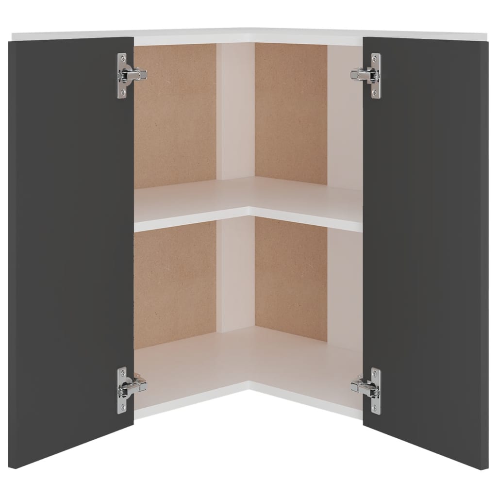 Eckhängeschrank Grau 57x57x60 cm Holzwerkstoff