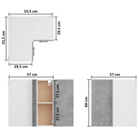 Thumbnail for Eckhängeschrank Betongrau 57x57x60 cm Holzwerkstoff