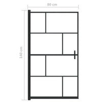 Thumbnail for Duschkabine ESG 80x140 cm Schwarz