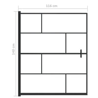 Thumbnail for Duschkabine ESG 116x140 cm Schwarz