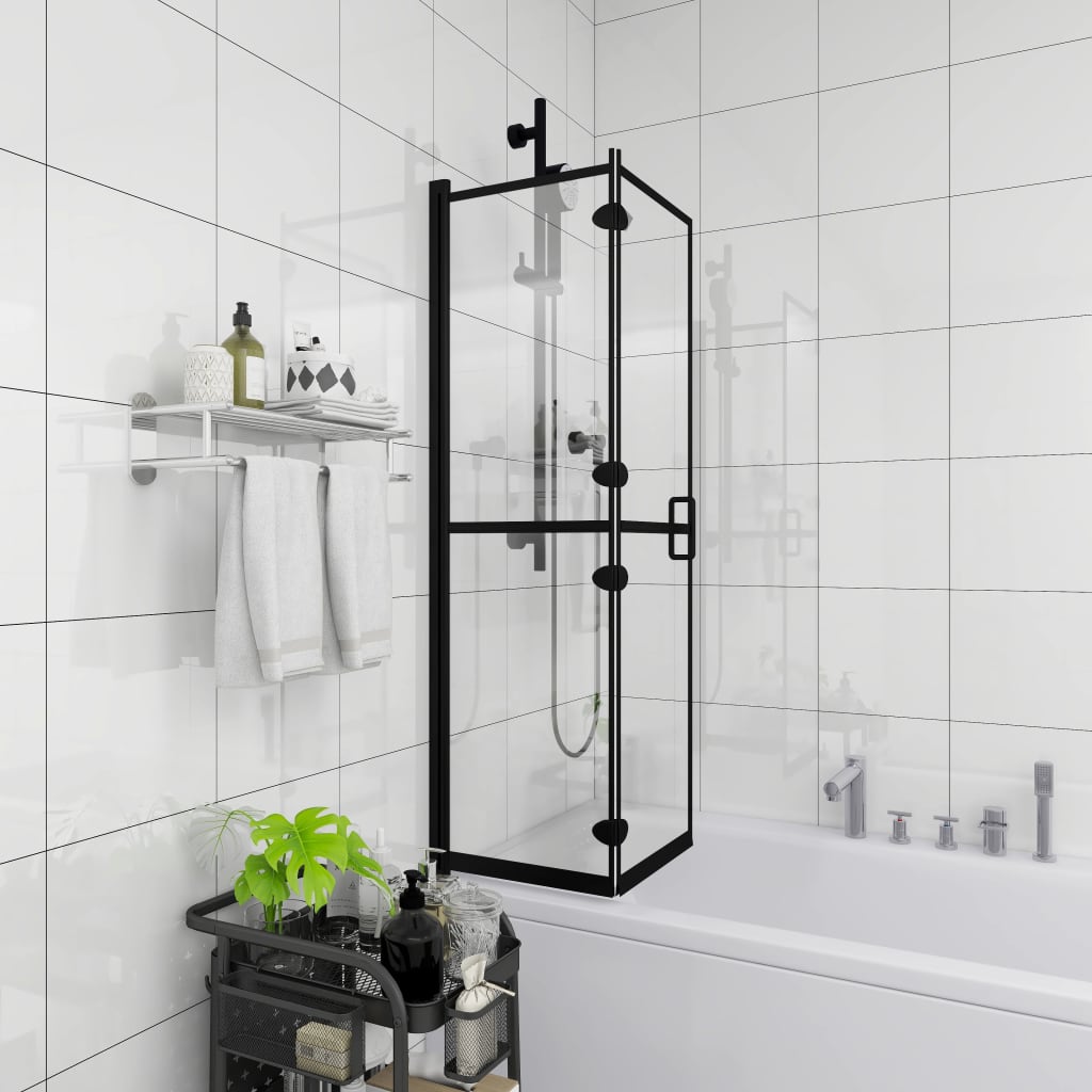 Faltbare Duschkabine ESG Schwarz 120x140 cm