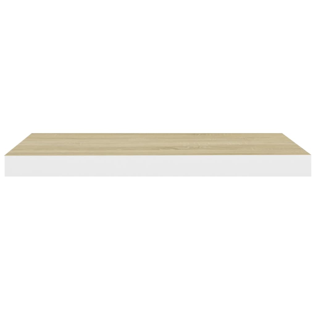 Schweberegale 2 Stk. Eiche und Weiß 60x23,5x3,8 cm MDF