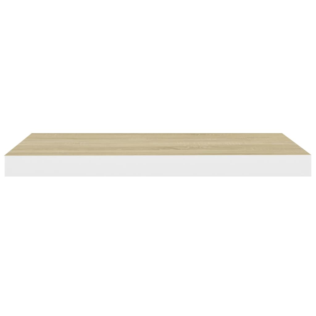 Schweberegale 4 Stk. Eiche und Weiß 60x23,5x3,8 cm MDF