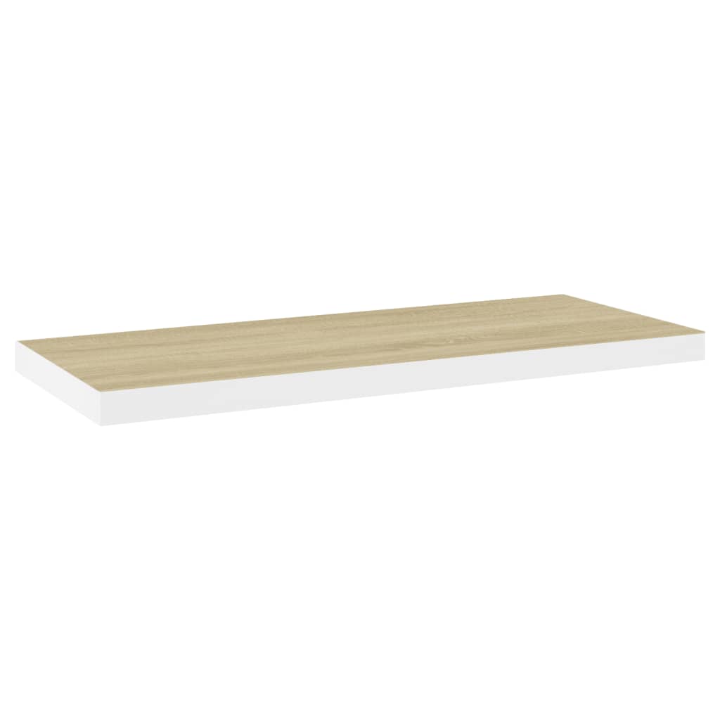 Schweberegale 4 Stk. Eiche und Weiß 80x23,5x3,8 cm MDF