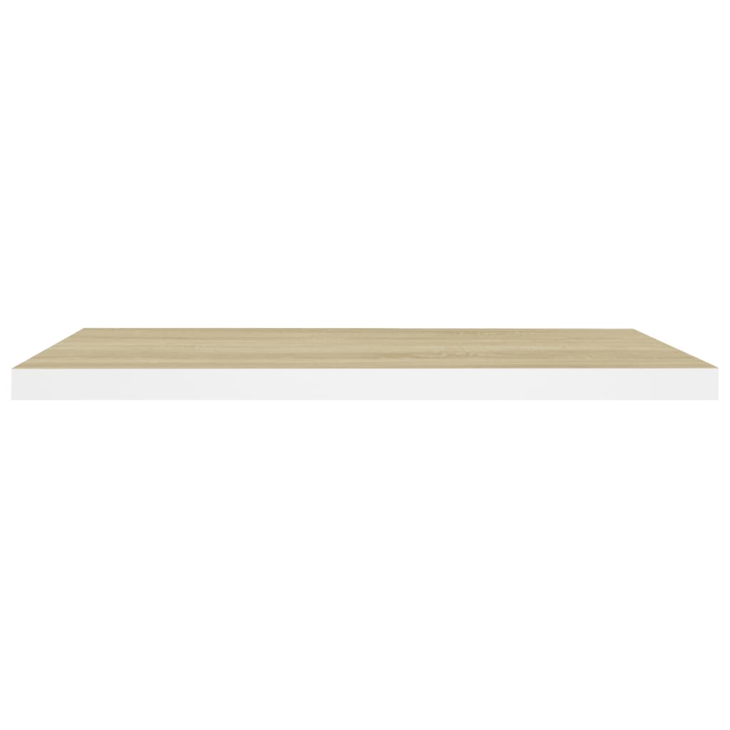 Schweberegale 4 Stk. Eiche und Weiß 80x23,5x3,8 cm MDF