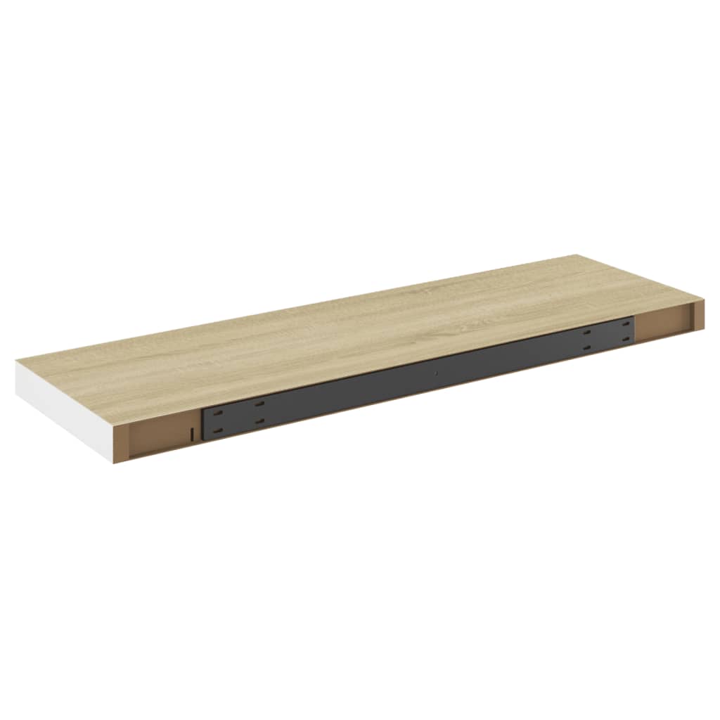 Schweberegale 4 Stk. Eiche und Weiß 80x23,5x3,8 cm MDF