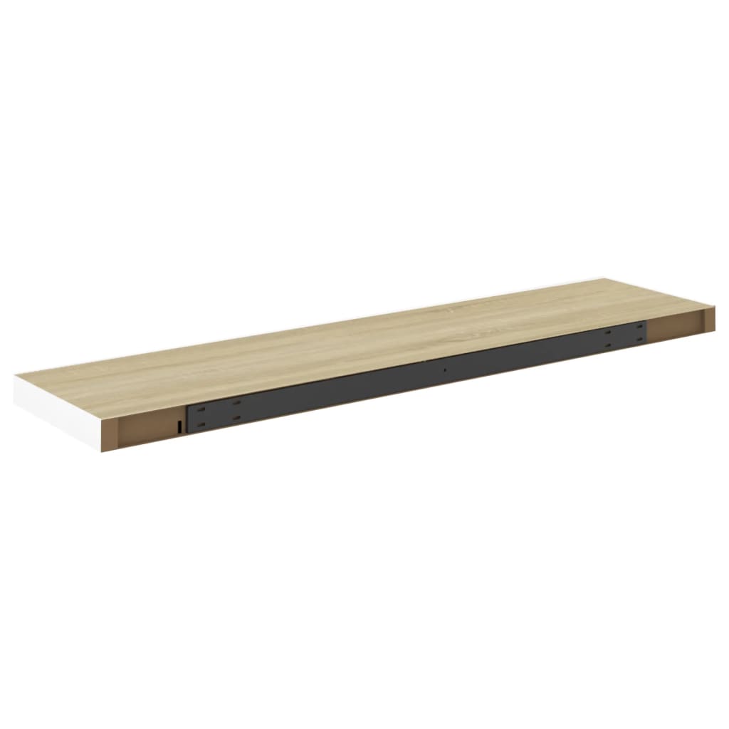 Schweberegal Eichenoptik und Weiß 90x23,5x3,8 cm MDF