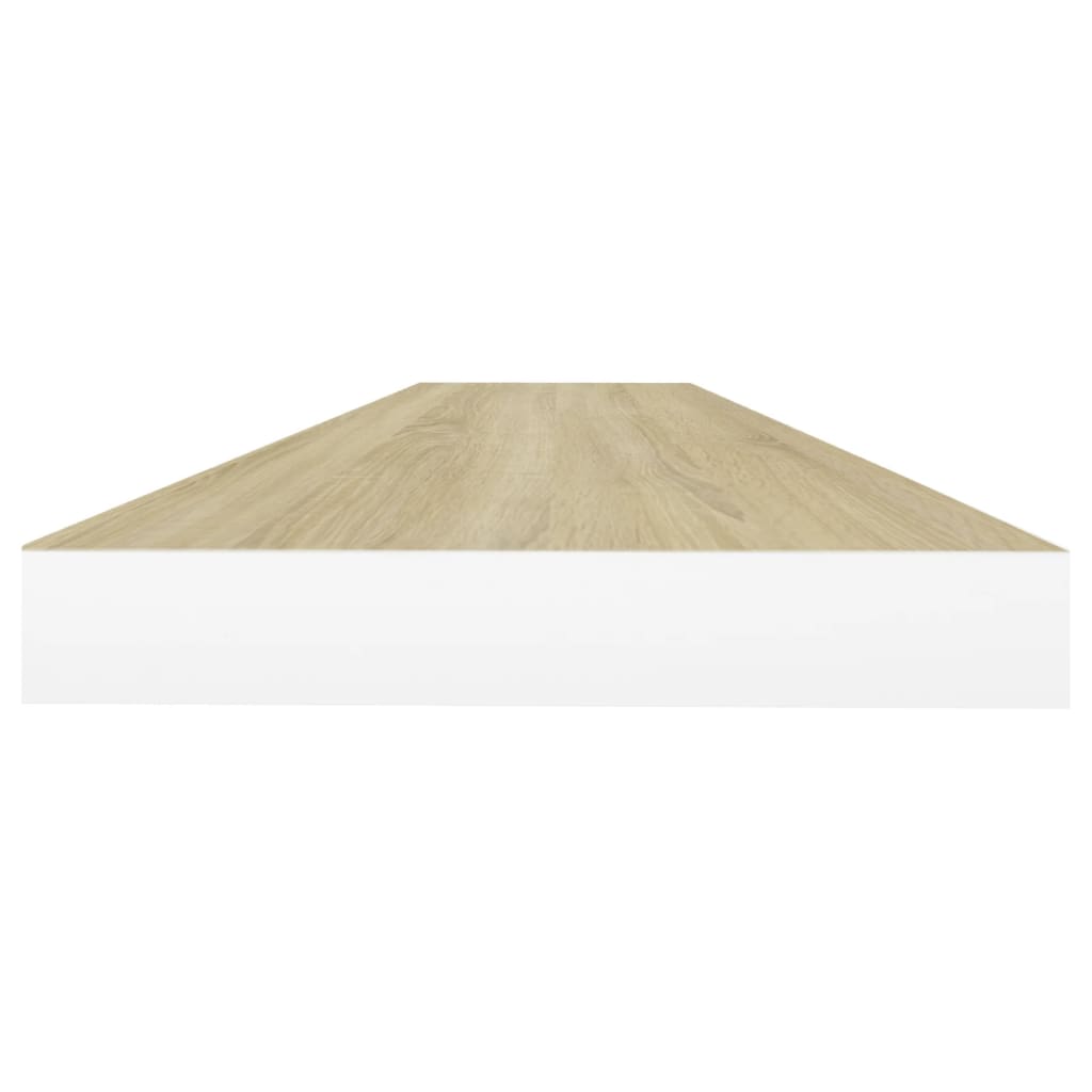 Schweberegale 4 Stk. Eiche und Weiß 120x23,5x3,8 cm MDF