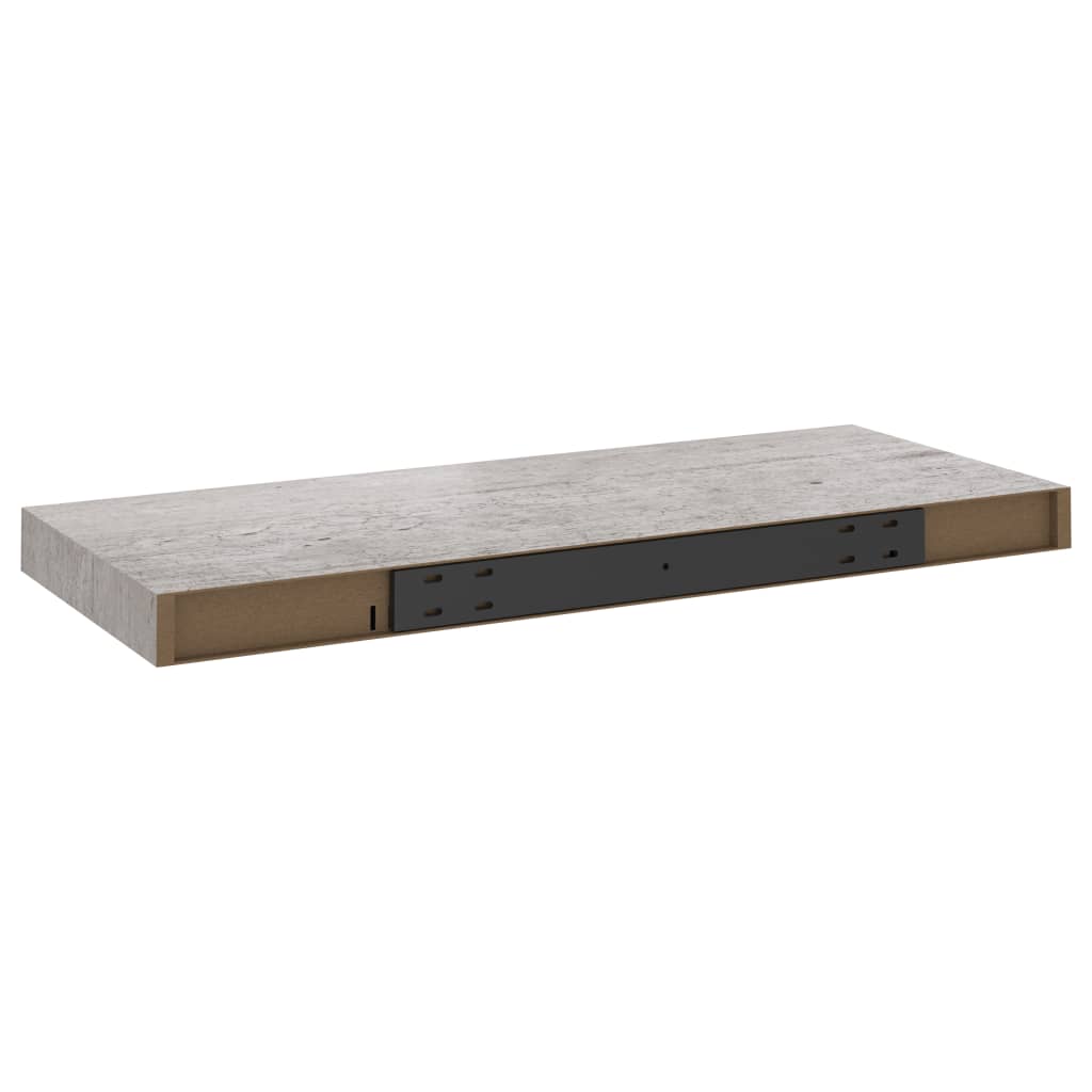 Schweberegale 2 Stk. Betongrau 60x23,5x3,8 cm MDF