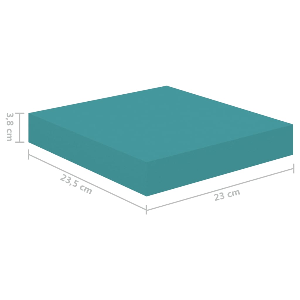 Schwebende Wandregale 2 Stk. Blau 23x23,5x3,8 cm MDF