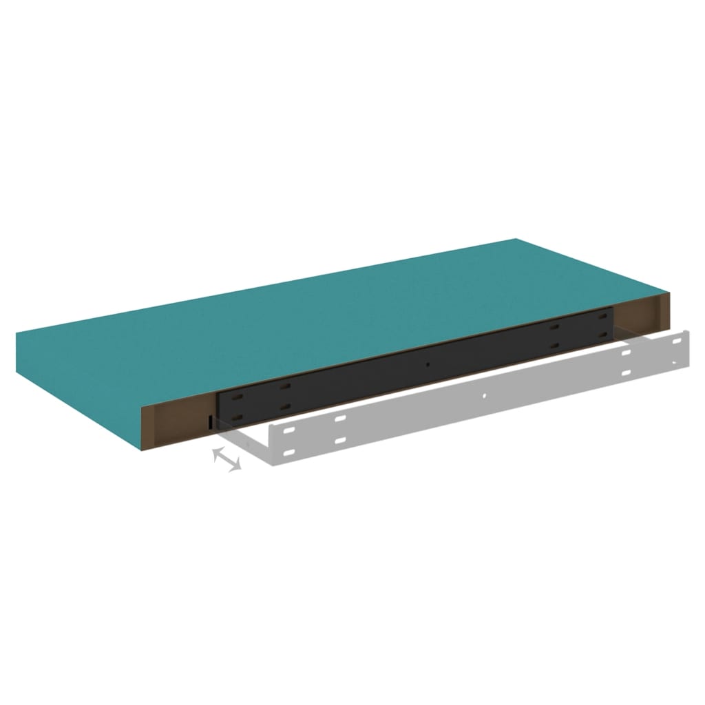 Schweberegale 2 Stk. Blau 60x23,5x3,8cm MDF