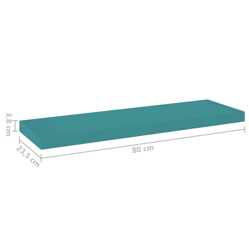 Schweberegal Blau 80x23,5x3,8 cm MDF