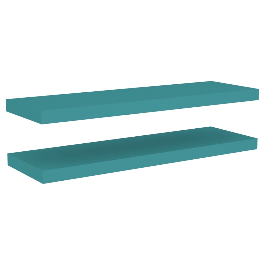 Schweberegale 2 Stk. Blau 80x23,5x3,8 cm MDF