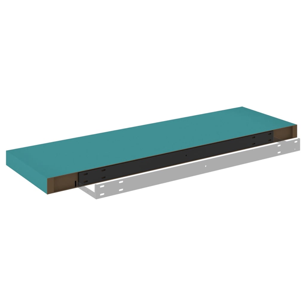 Schweberegale 2 Stk. Blau 80x23,5x3,8 cm MDF