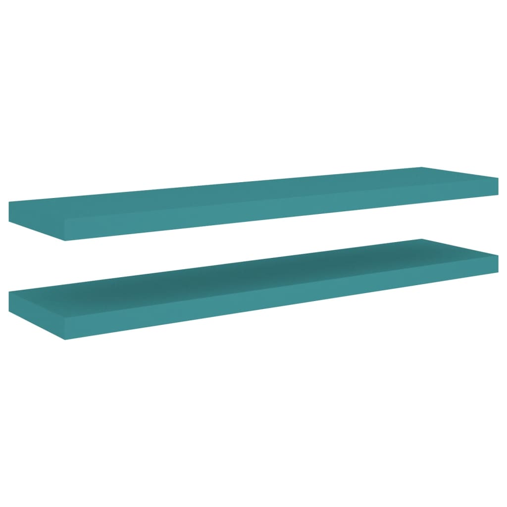 Schweberegale 2 Stk. Blau 90x23,5x3,8 cm MDF