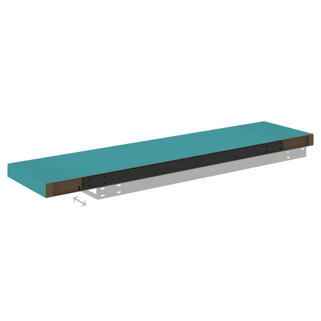 Schweberegale 2 Stk. Blau 90x23,5x3,8 cm MDF