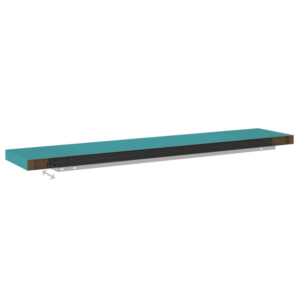 Schweberegale 2 Stk. Blau 120x23,5x3,8 cm MDF