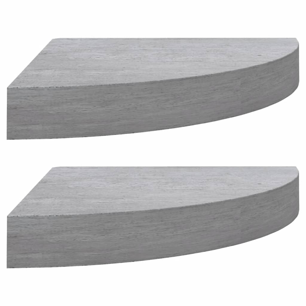 Eck-Wandregal 2 Stk. Betongrau 25x25x3,8 cm MDF