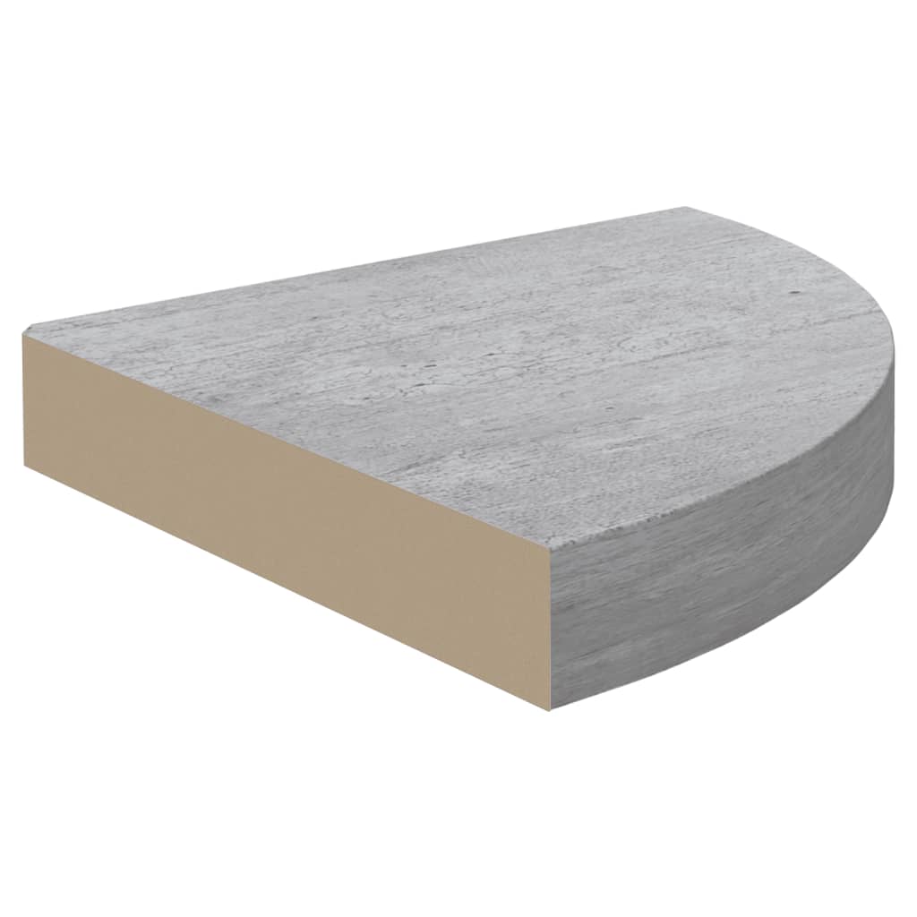 Eck-Wandregal 2 Stk. Betongrau 25x25x3,8 cm MDF