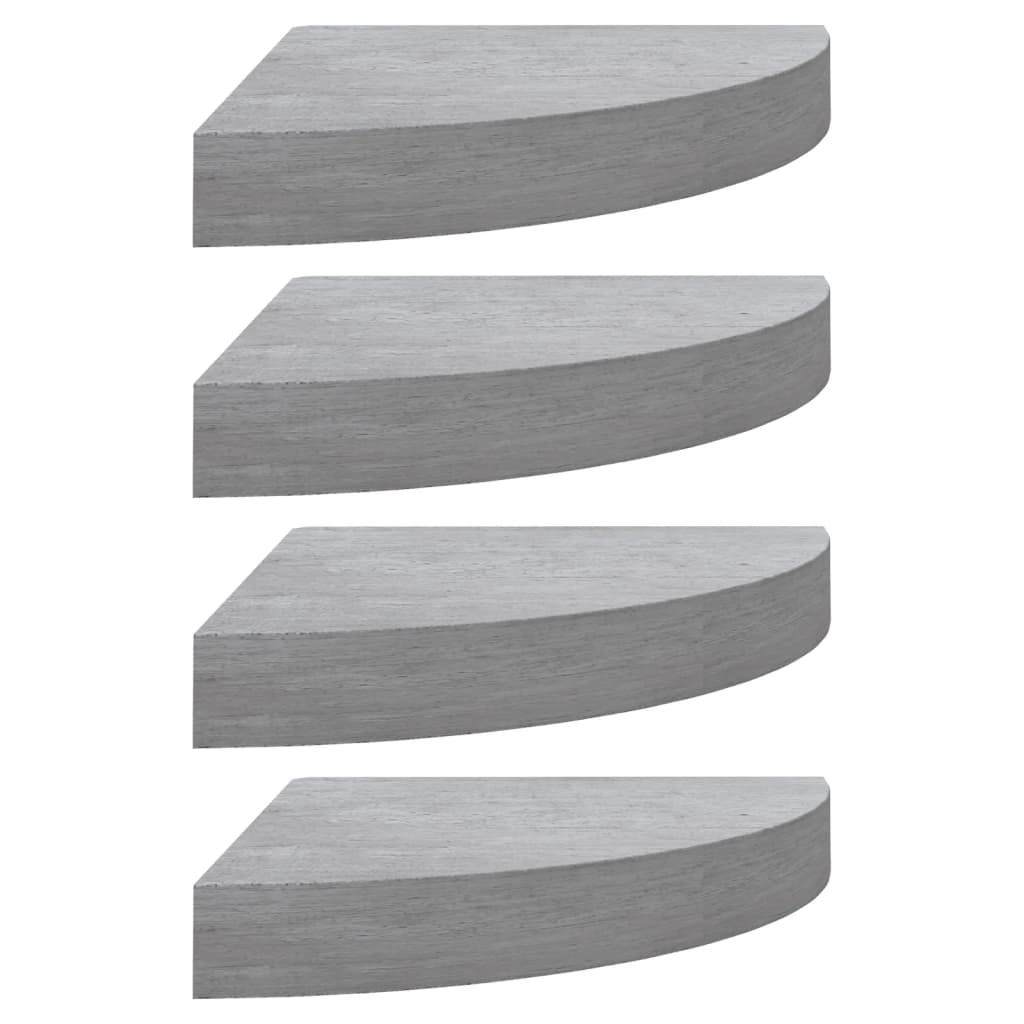 Eck-Wandregal 4 Stk. Betongrau 25x25x3,8 cm MDF