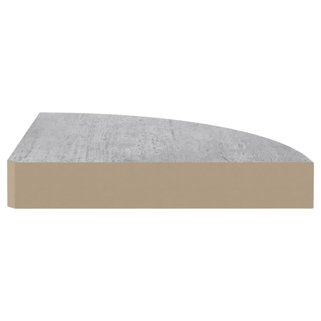 Eck-Wandregal 4 Stk. Betongrau 25x25x3,8 cm MDF