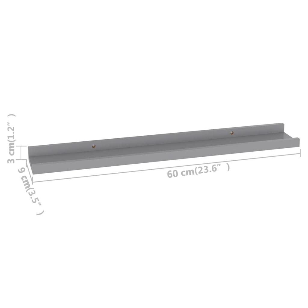 Wandregale 4 Stk. Grau 60x9x3 cm