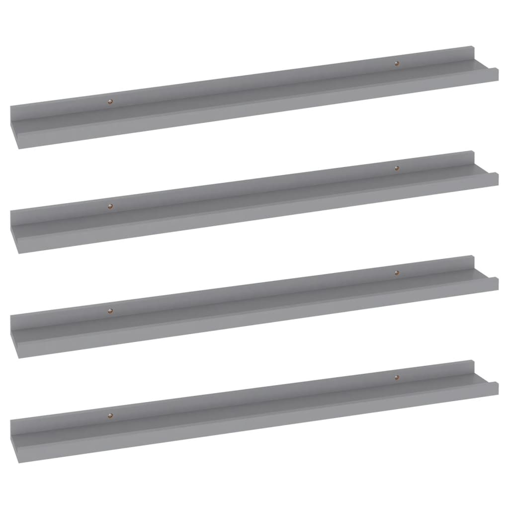 Wandregale 4 Stk. Grau 80x9x3 cm