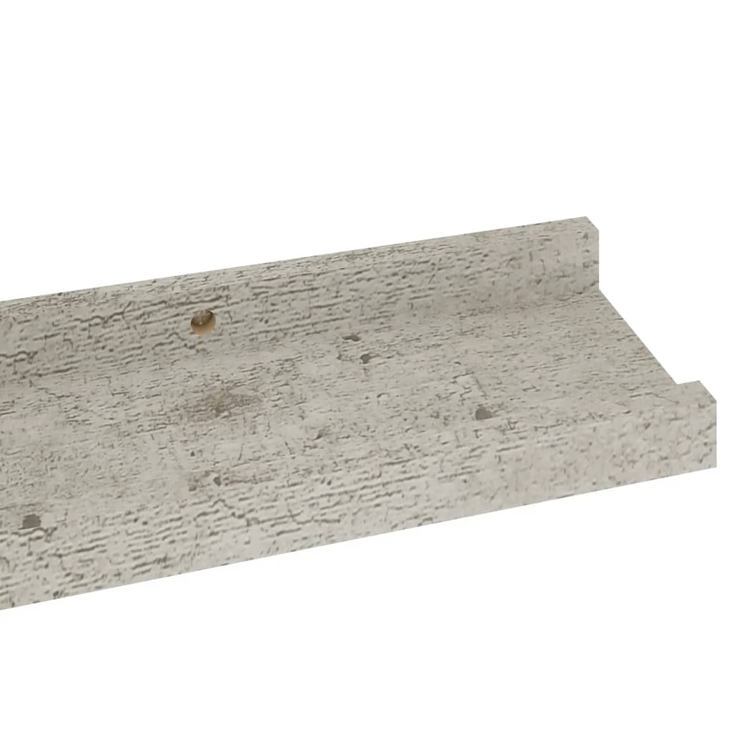 Wandregale 4 Stk. Betongrau 60x9x3 cm