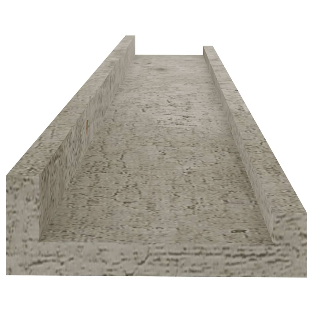 Wandregale 4 Stk. Betongrau 60x9x3 cm