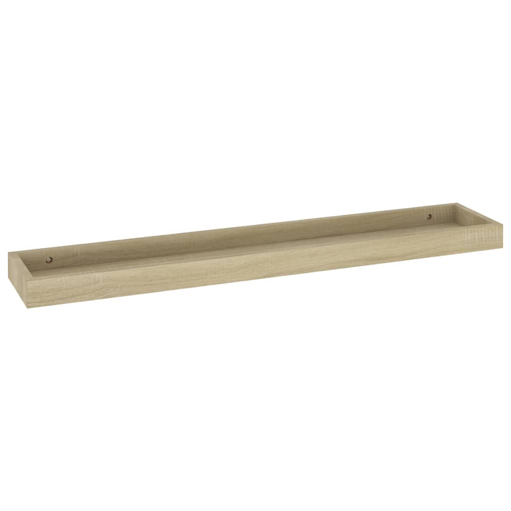 2 Stk. Wandregale Loggia 80x15x4 cm MDF Eichen-Optik