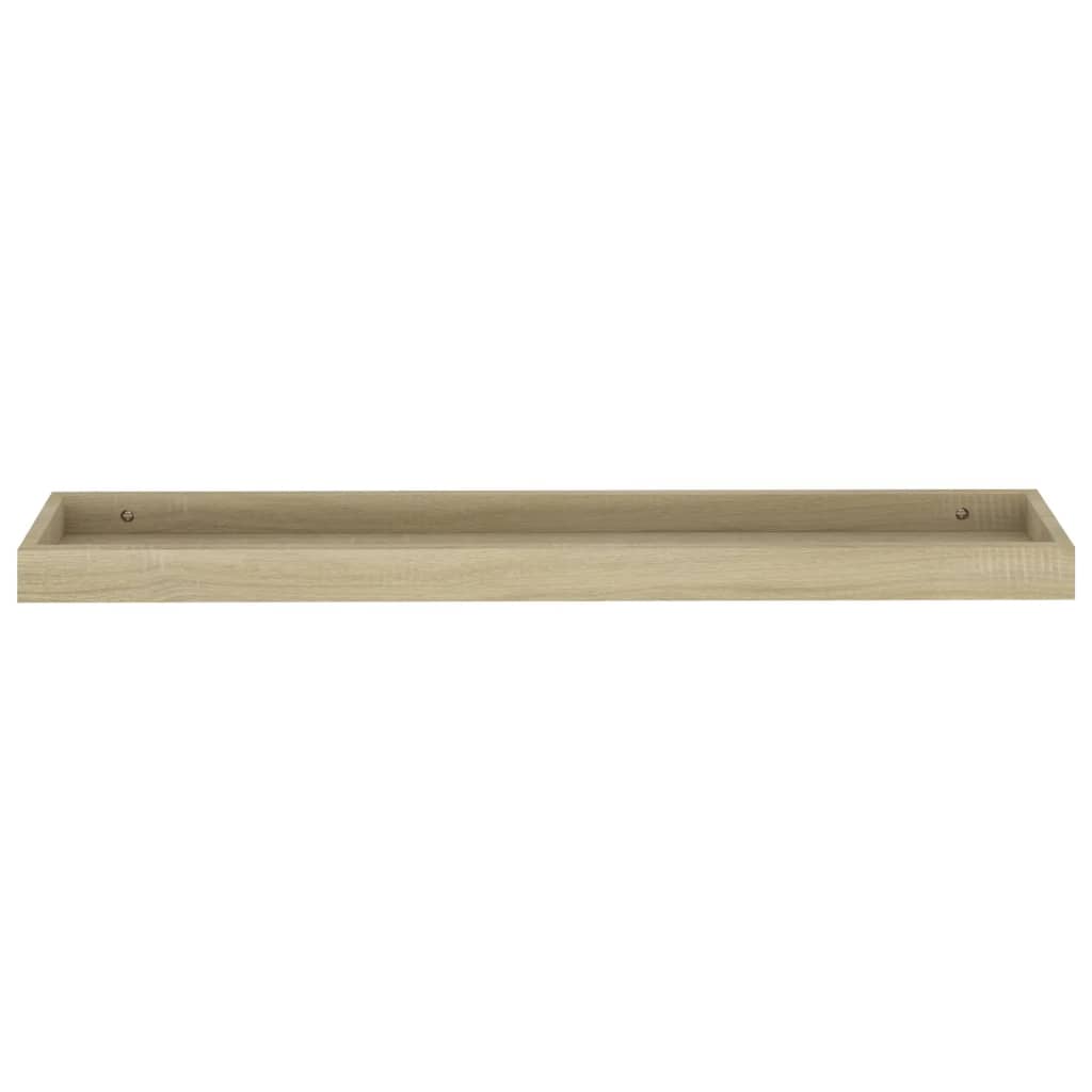 2 Stk. Wandregale Loggia 80x15x4 cm MDF Eichen-Optik