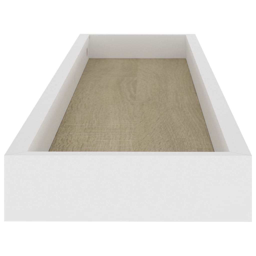 2 Stk. Wandregale Loggia 80x15x4 cm MDF Eichen-Optik und Weiß