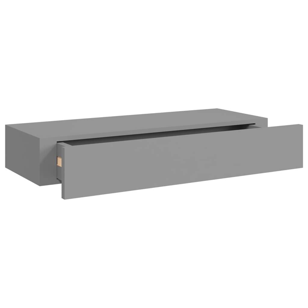 Wand-Schubladenregal Grau 60x23,5x10 cm MDF