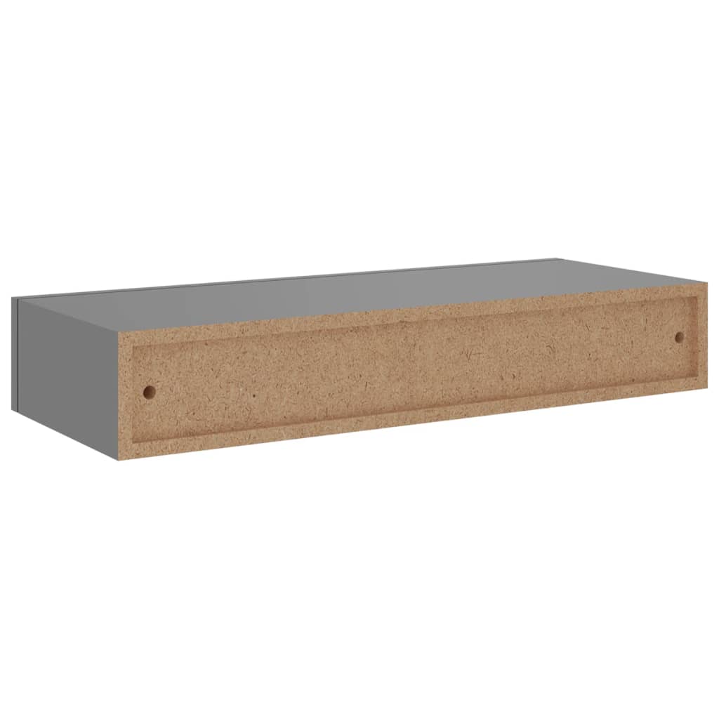 Wand-Schubladenregal Grau 60x23,5x10 cm MDF