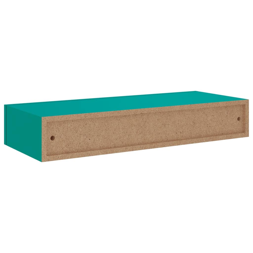 Wand-Schubladenregale 2 Stk. Blau 60x23,5x10 cm MDF