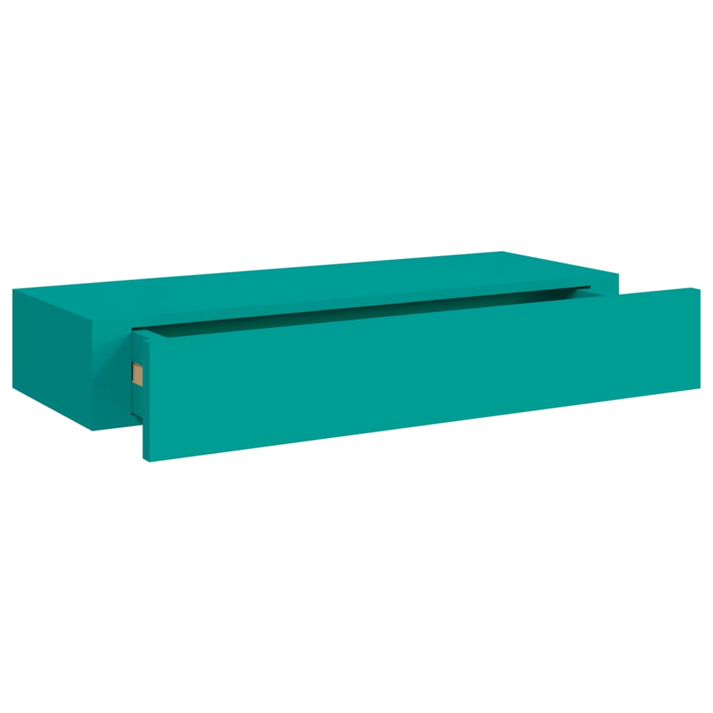 Wand-Schubladenregale 2 Stk. Blau 60x23,5x10 cm MDF