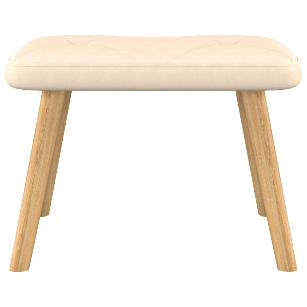 Relaxsessel mit Hocker Creme Stoff