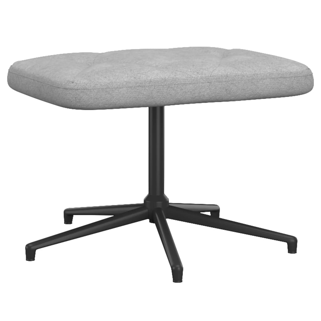 Relaxsessel mit Hocker Hellgrau Stoff