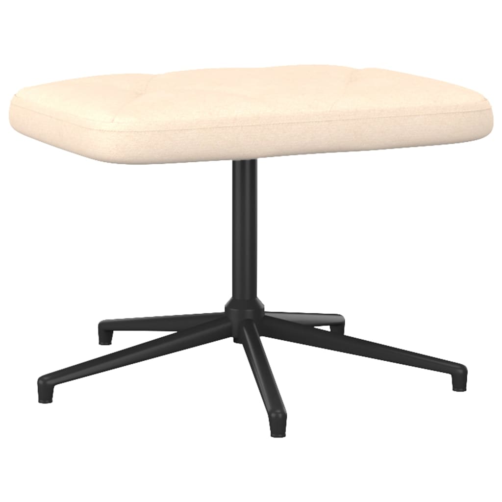 Relaxsessel mit Hocker Creme Stoff