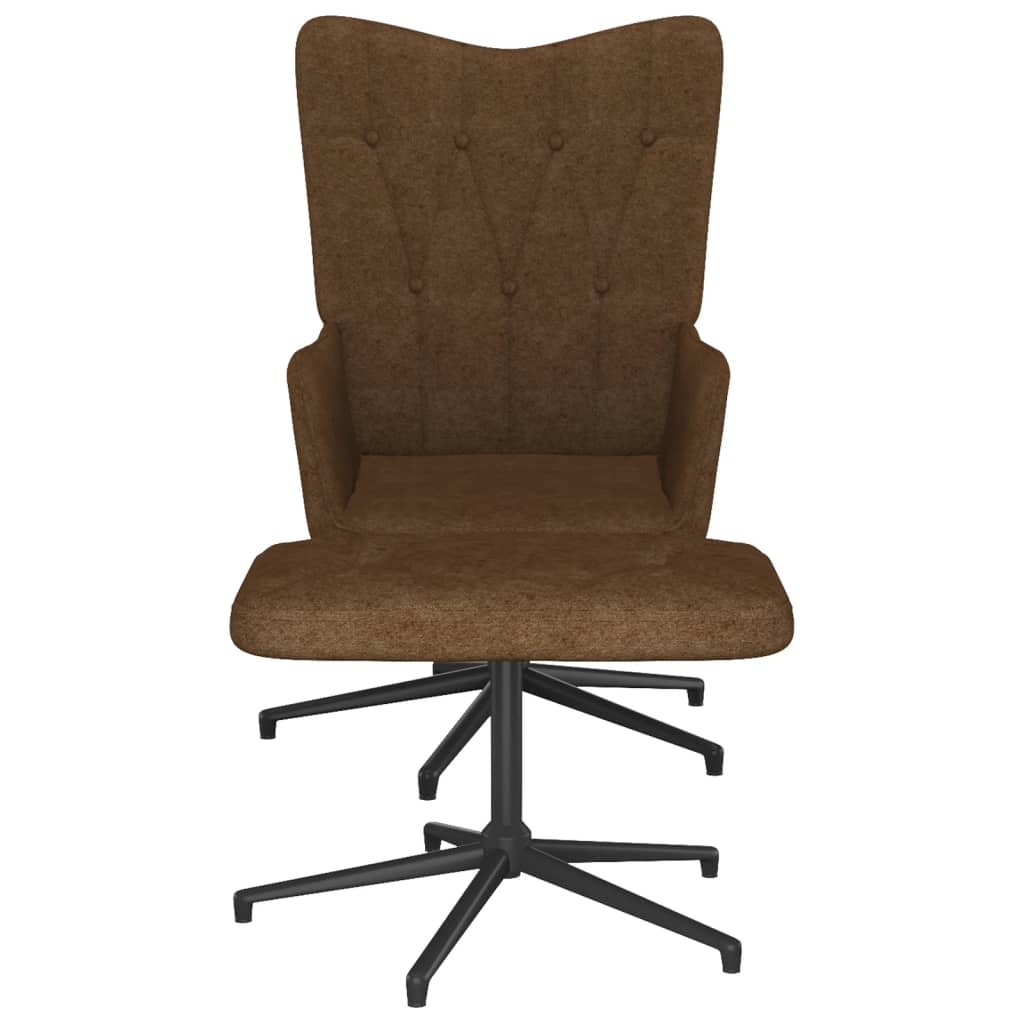 Relaxsessel mit Hocker Braun Stoff