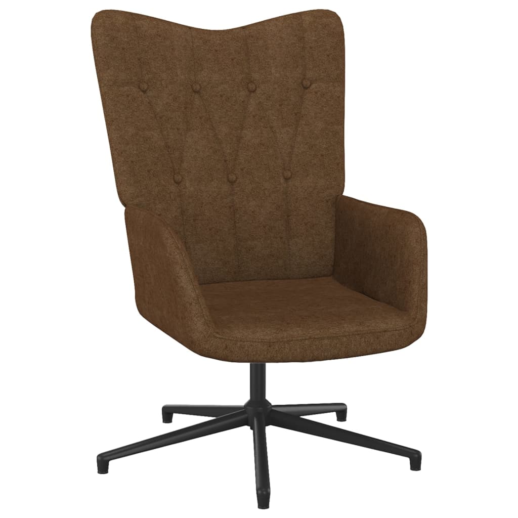 Relaxsessel mit Hocker Braun Stoff