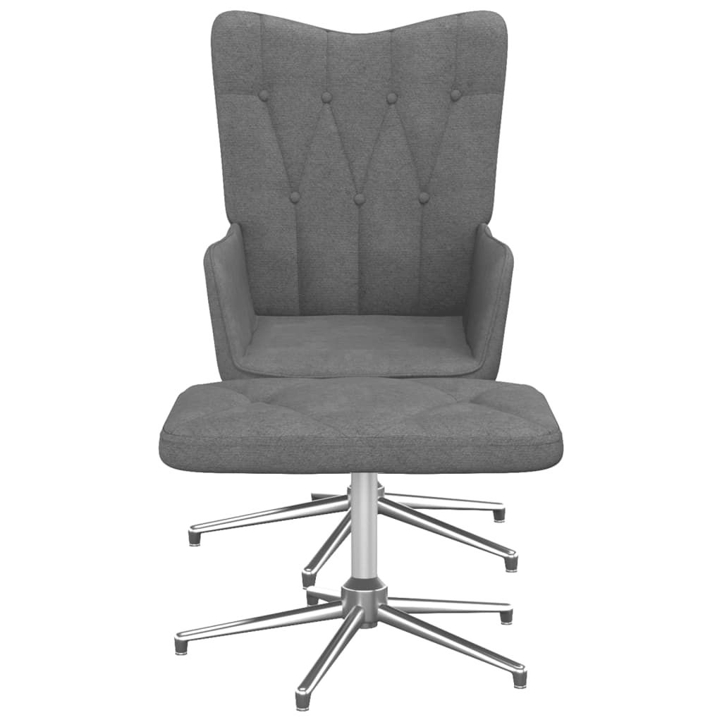 Relaxsessel mit Hocker Dunkelgrau Stoff