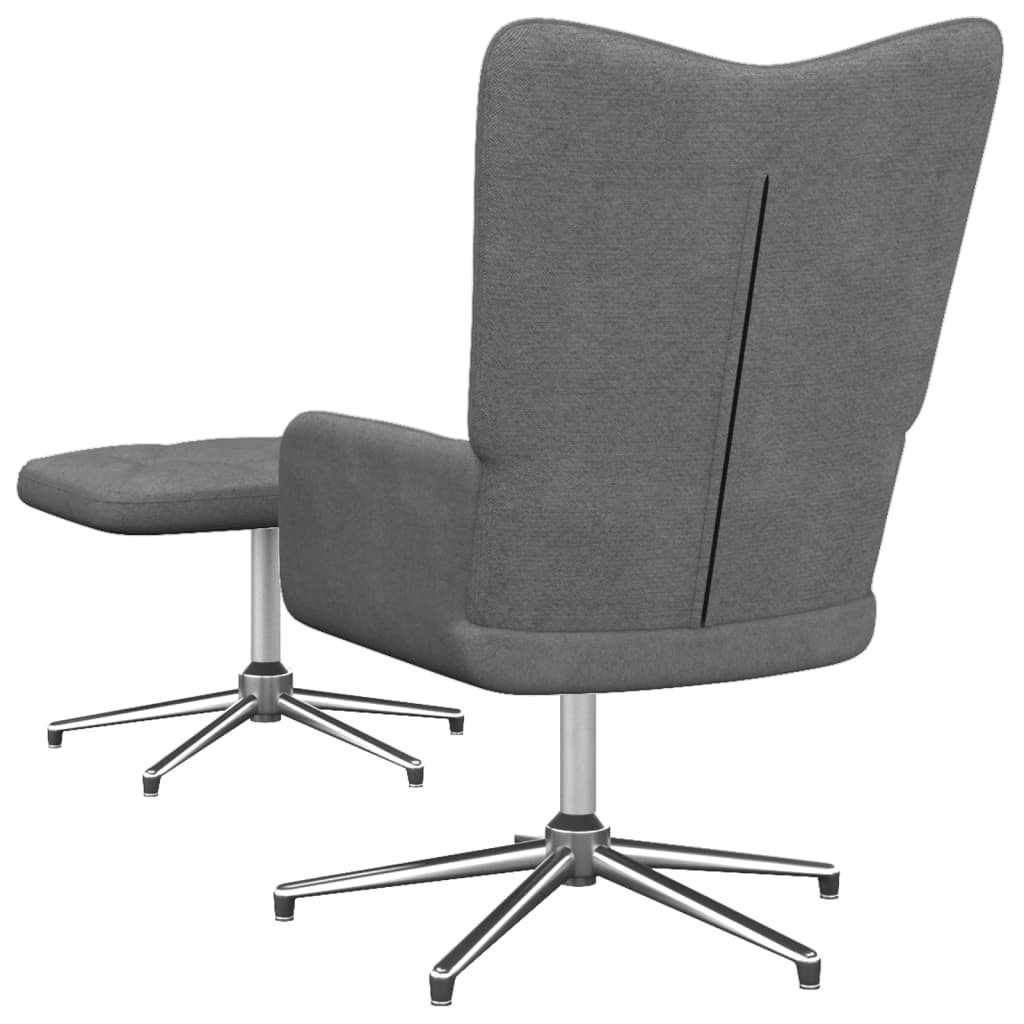 Relaxsessel mit Hocker Dunkelgrau Stoff
