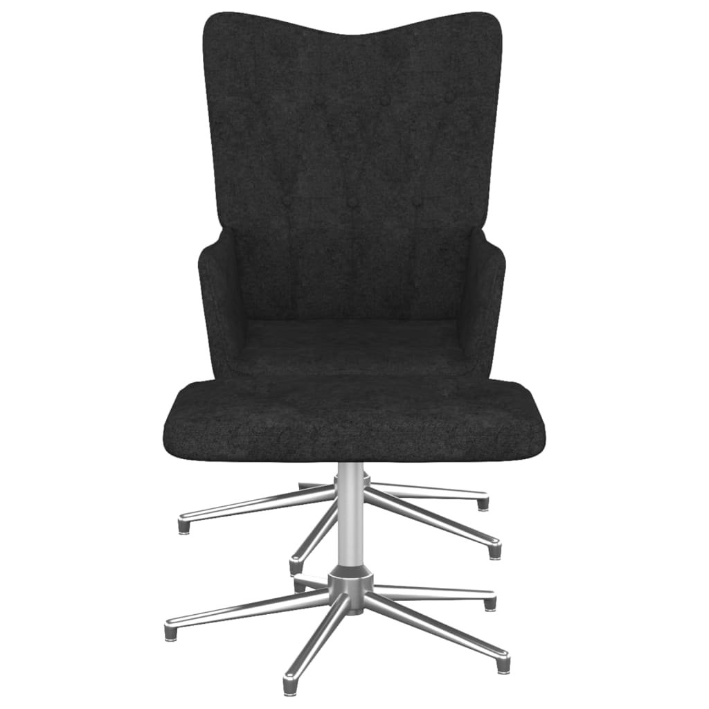 Relaxsessel mit Hocker Schwarz Stoff